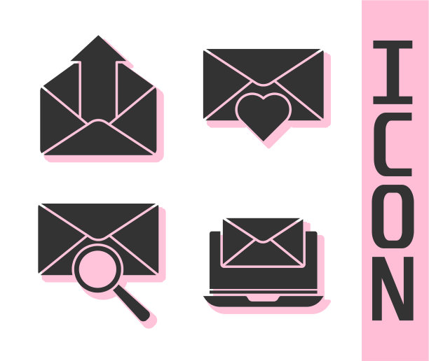 设置笔记本电脑与信封外发邮件信封图片下载