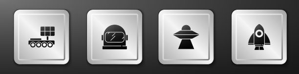 设置火星漫游者宇航员的头盔UFO飞行图片下载