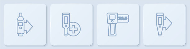 设置线数字温度计和白方框图片下载