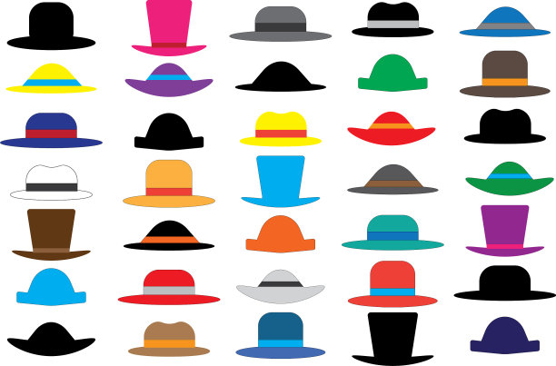 集合了彩色男女帽子图片下载