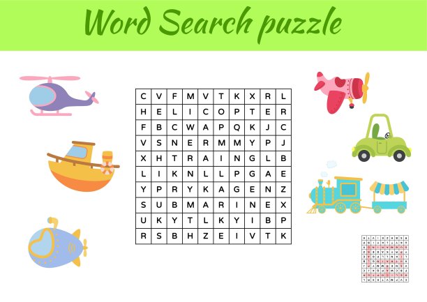 游戏模板字搜索拼图动物儿童与图片。儿童活动工作表可打印版本。学习英语单词的教育游戏。包括答案。向量股票插图图片下载