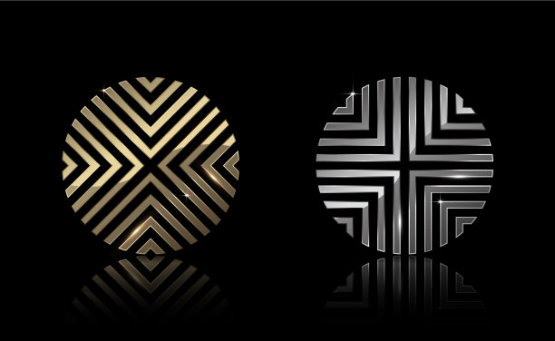 金和银的圆形图片下载