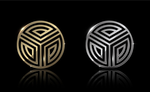 金和银的圆形图片下载