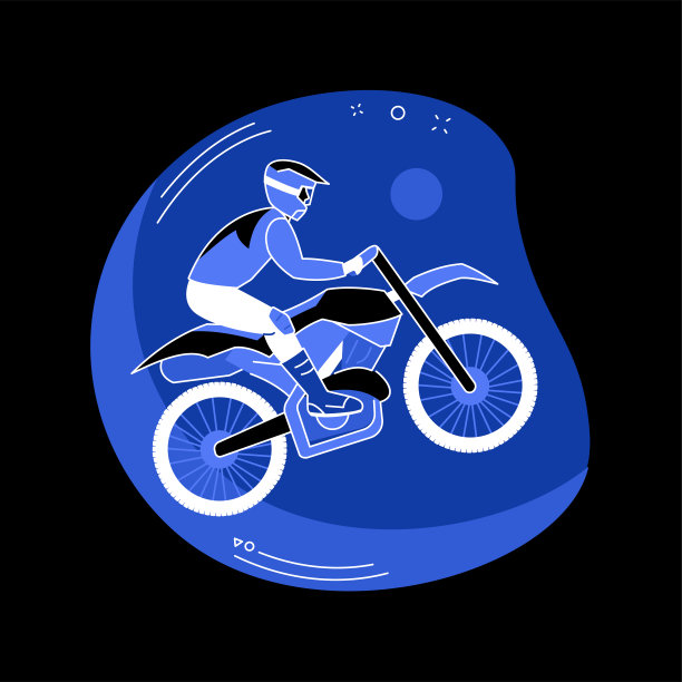 越野摩托车抽象概念矢量插图。图片下载