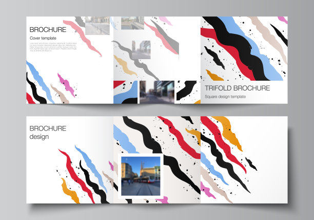 矢量布局正方形封面设计模板为三重小册子，传单，杂志，封面设计，书设计，小册子封面，创意机构，公司，商业，投资组合，pitch甲板，启动。图片下载