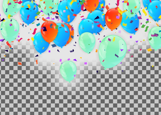 庆祝蓝色气球的背景图像图片下载