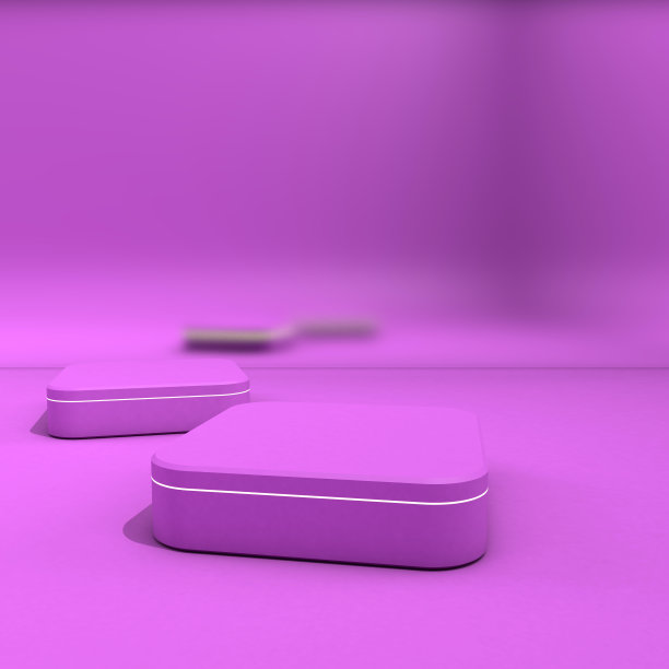 讲台,阶段,基座。时尚的背景和产品展示的立场。简约的概念。紫色色调的抽象空白布局。3 d渲染。图片下载