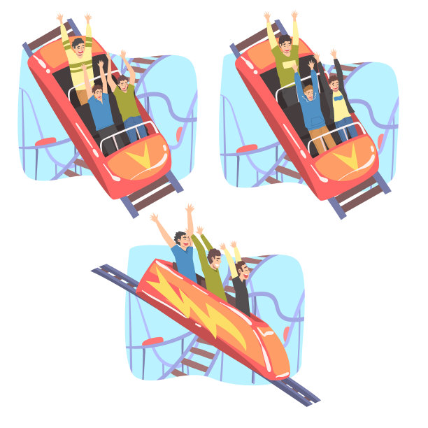 人们在过山车里玩得很开心图片下载