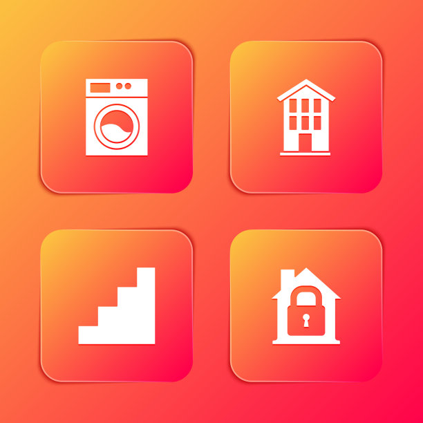 设置洗衣机的楼梯和保护装置图片下载