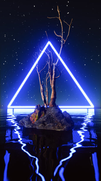 抽象的三角形霓虹灯死岛图片下载