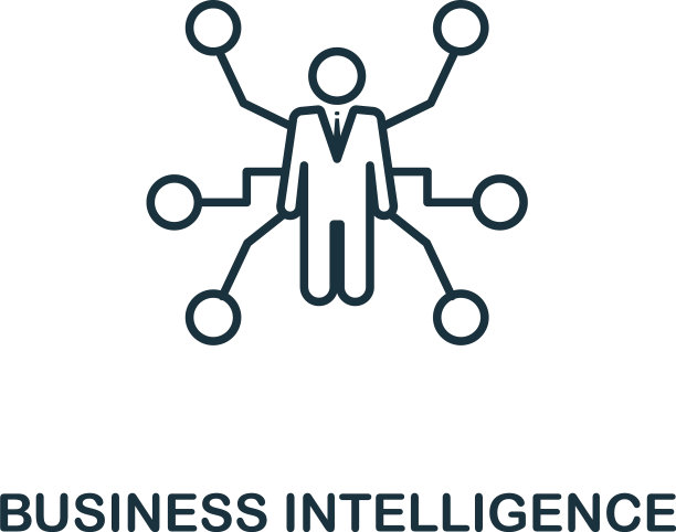 商业智能轮廓图标细线图片下载