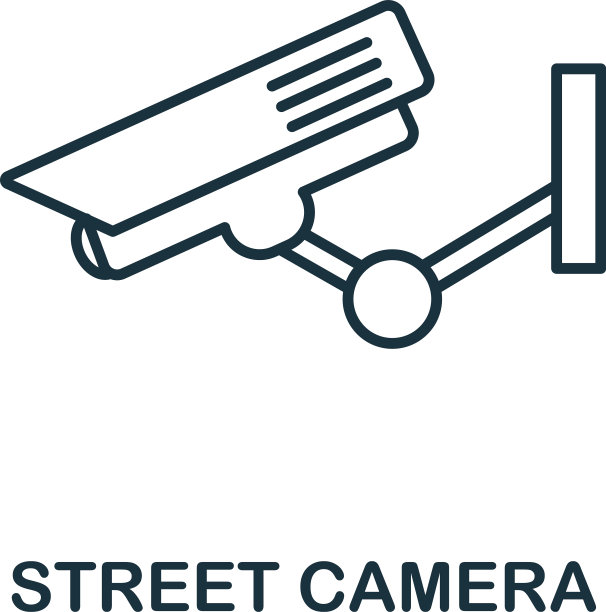 街景的轮廓图标轻薄风格的设计图片下载