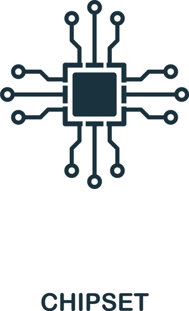 芯片组图标线条风格图标设计UI芯片组图片下载