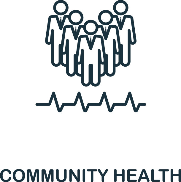 社区健康轮廓图标细线样式图片下载