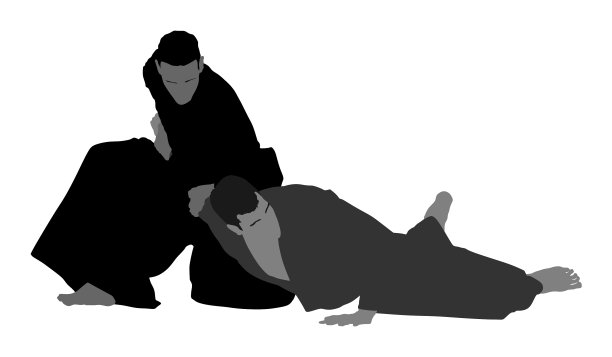 两个合气道拳手之间打斗的象征图片下载