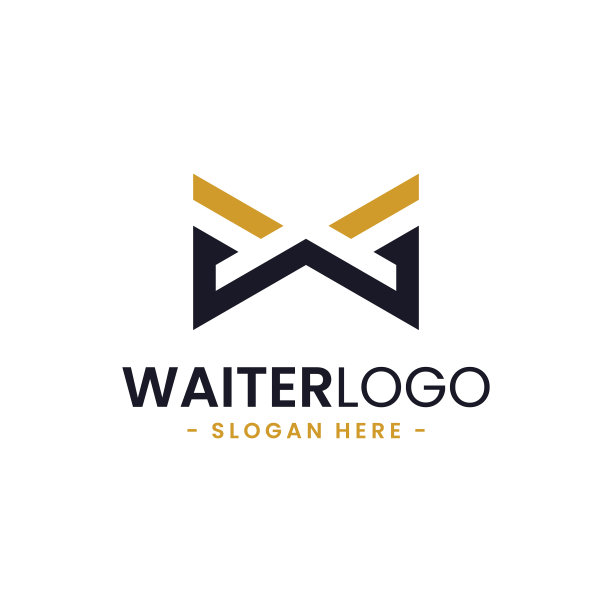 抽象蝴蝶结标志设计模板简约图片下载