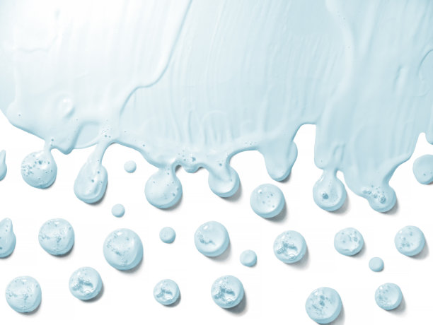 化妆品霜透明的液体凝胶血清纹理滴与氧气微泡在白色的背景美丽的概念图片下载