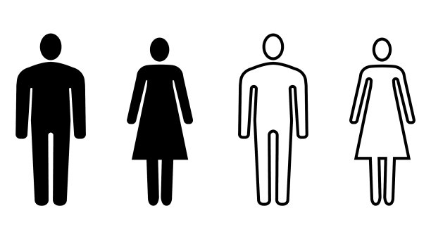 男人和女人图标商业剪影图片下载