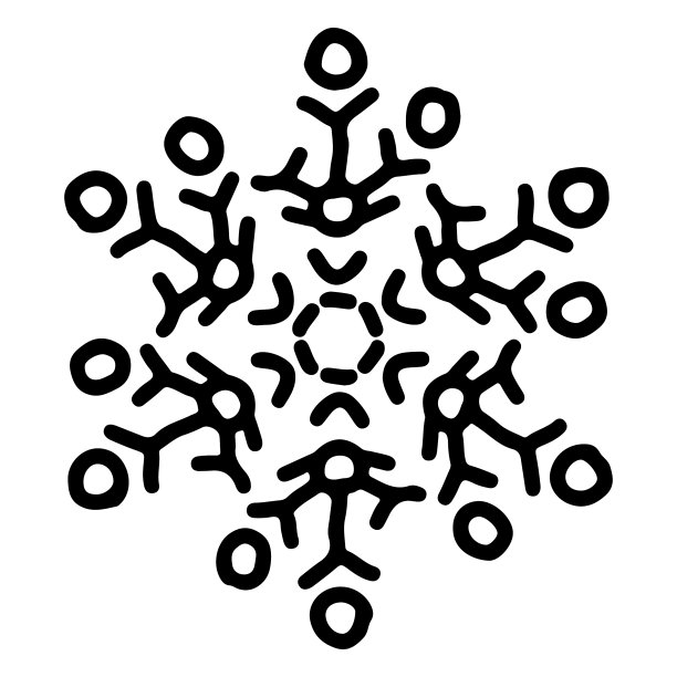 抽象曼陀罗点缀雪花图案图片下载