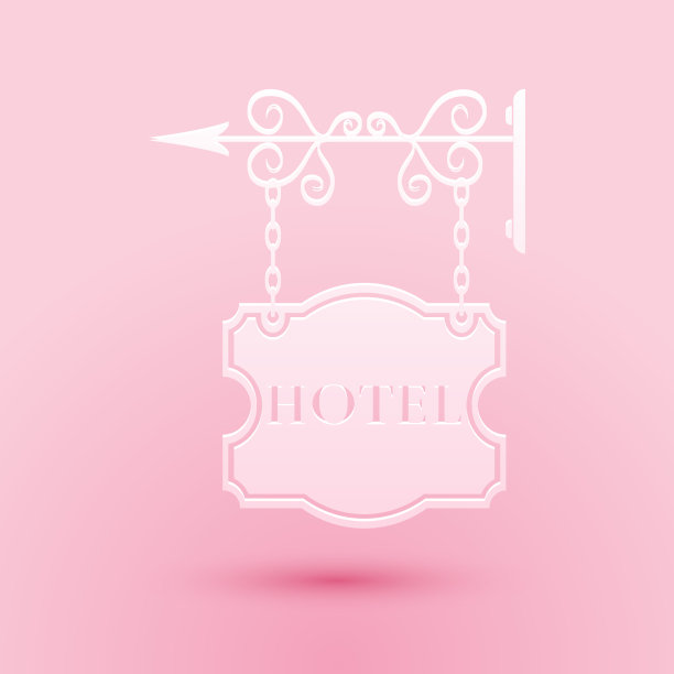 剪纸复古户外广告招牌图片下载