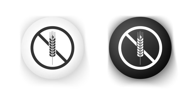 黑白无谷蛋白谷物图标孤立图片下载