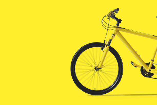 黄色背景上的黄山自行车图片下载