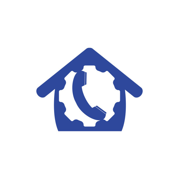 齿轮电话呼叫标志模板设计图片下载