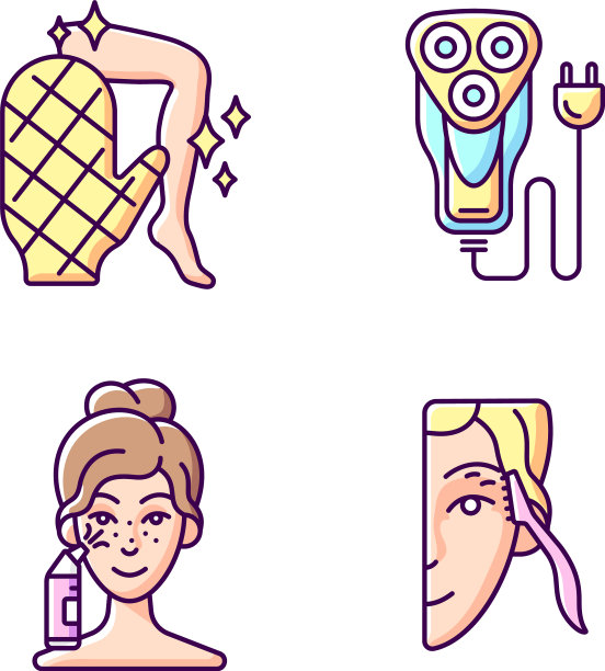 美容用具RGB颜色图标设置图片下载