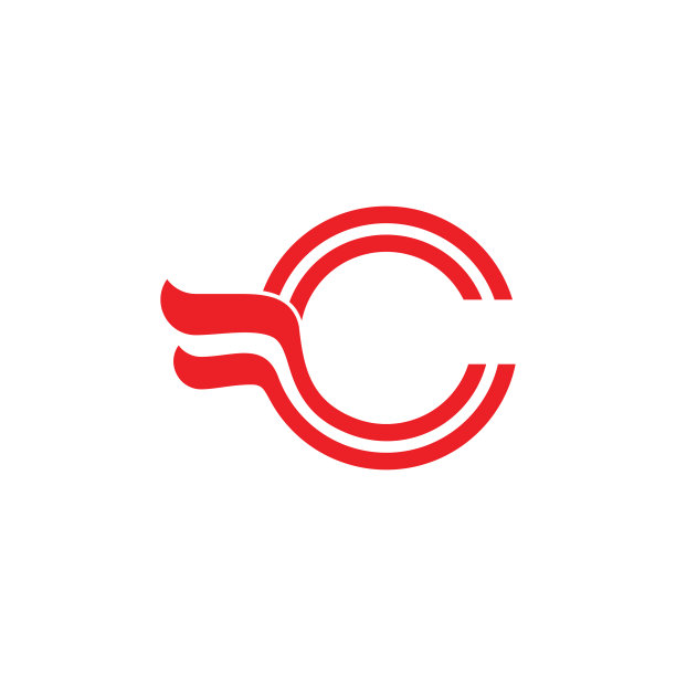 字母c条纹缎带运动标志图片下载