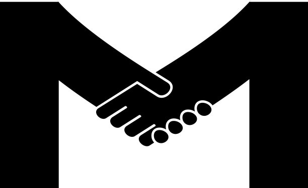 字母m握手符号设计图片下载