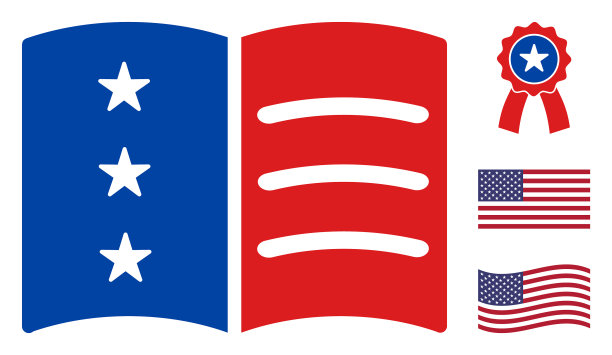 美国民主的平面菜单图标图片下载