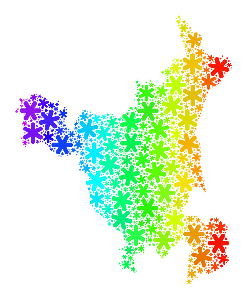 光谱梯度新鲜马赛克哈里亚纳邦地图图片下载