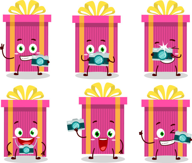 摄影师专业的粉色表情图片下载