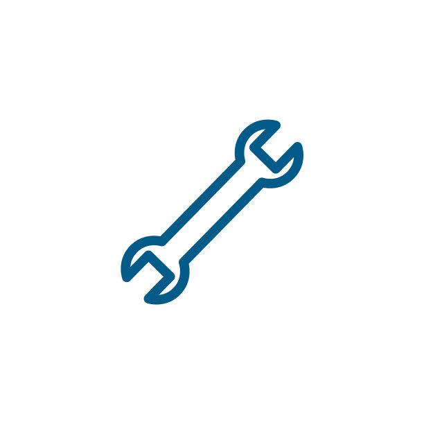 扳手线蓝色图标白色背景蓝色图片下载