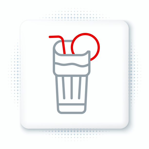 线新鲜冰沙图标孤立在白色图片下载