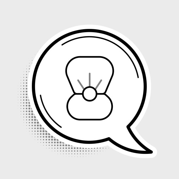 线自然开壳与珍珠图标隔离图片下载