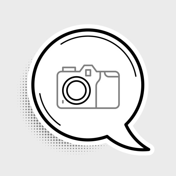 线照片相机图标孤立在灰色背景图片下载