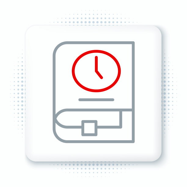 线时间为图书图标隔离在白色图片下载