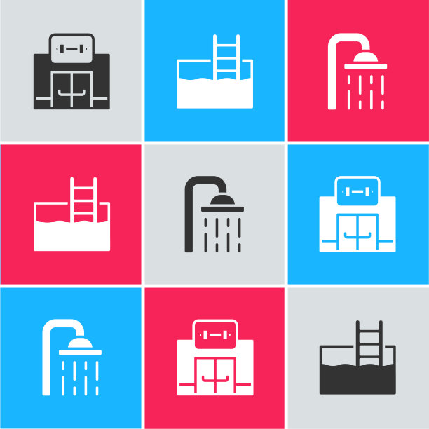 设有健身房、游泳池和梯图片下载