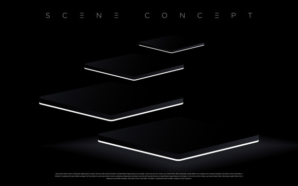 三维矢量几何抽象讲台地板积处图片下载