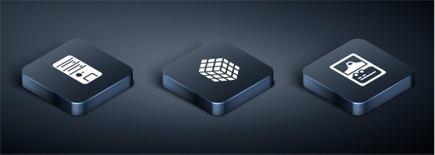 设置等距电脑纸牌游戏和魔方图片下载