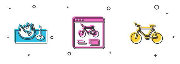 设置自行车在街道坡道租赁手机应用程序和图片下载