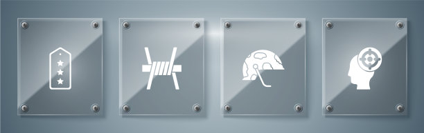 设目标运动军用钢盔和带刺铁丝网图片下载