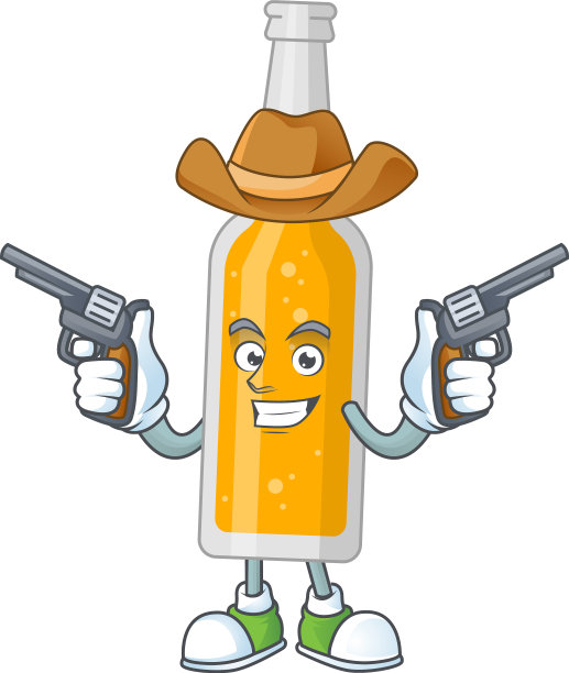 一个阳刚的牛仔卡通画瓶图片下载