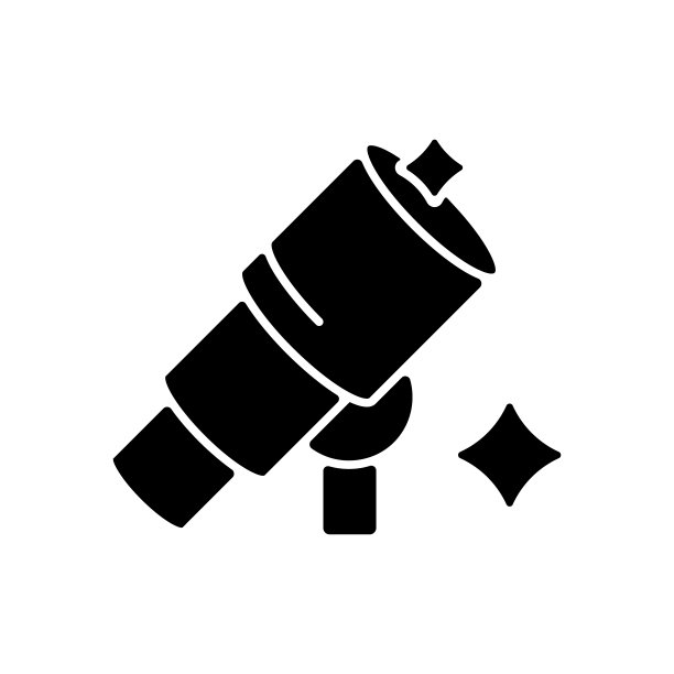 望远镜黑色字形图标图片下载