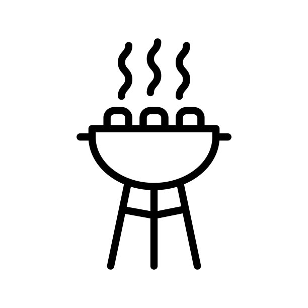 烧烤和烧烤平面线图标。野餐和户外烹饪矢量插图。为网站设计、标志、应用程序和商店勾勒标志图片下载
