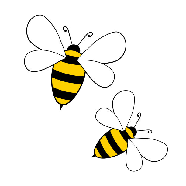 蜜蜂卡通吉祥物。小蜜蜂飞。黄蜂集合。矢量字符。乱伦图标。模板设计的邀请，卡片。涂鸦风格图片下载