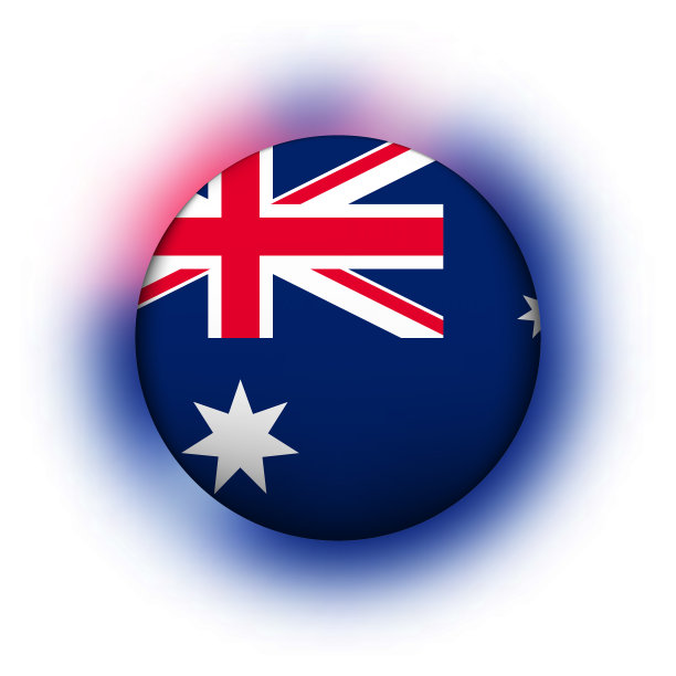 带有澳大利亚国旗的玻璃轻球。圆球，模板图标。澳大利亚的国家象征。光滑的现实球，3D抽象矢量插图突出在白色的背景。大泡沫图片下载