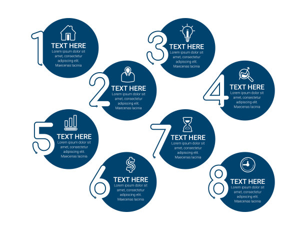 矢量插图信息图设计模板与图标。可用于工作流程布局，图表，年度报告，网页设计。图片下载