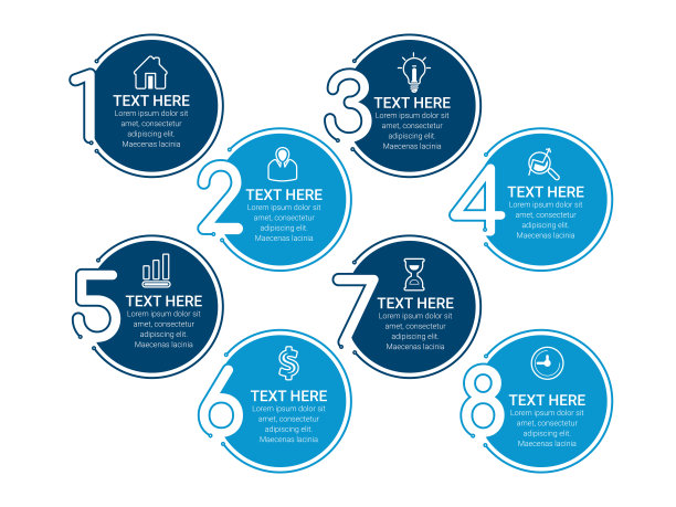 矢量插图信息图设计模板与图标。可用于工作流程布局，图表，年度报告，网页设计。图片下载